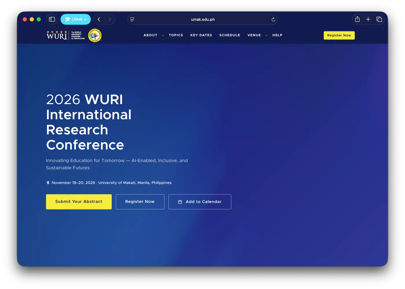 WIRC 2026 conference landing page hero